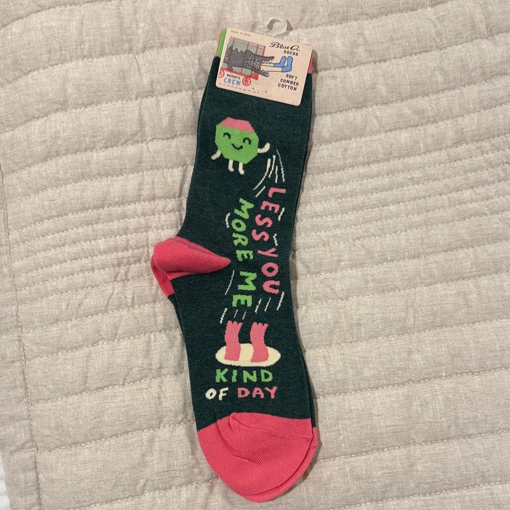 Blue Q Women's Fun Socks - Green and Pink